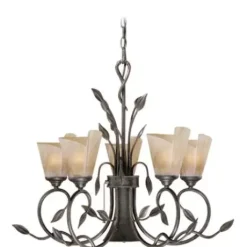 * Indoor Lighting|Budget Patriot Lighting® Capri Black Walnut 6 Light Chandelier