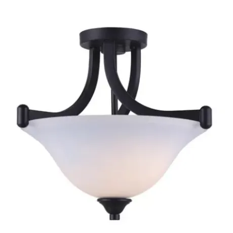* Indoor Lighting|Budget Patriot Lighting® Dee Rubbed Antique Bronze 2-Light Semi-Flush Mount Ceiling Light