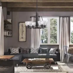 * Indoor Lighting|Budget Patriot Lighting® Hakley 4-Light Textured Bronze Chandelier