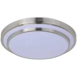 * Indoor Lighting|Budget Patriot Lighting® Helos 20-1/2″ Satin Nickel Led Flush Mount Ceiling Light