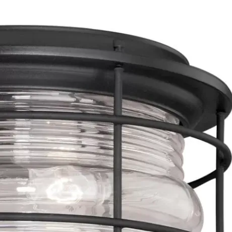 * Outdoor Lighting|Budget Patriot Lighting® Hyannis Textured Black 2-Light Outdoor Flush Mount Light