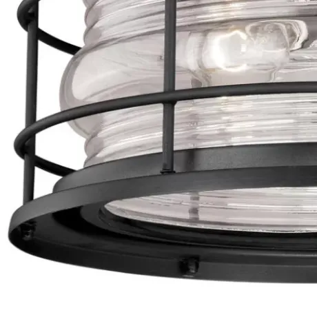 * Outdoor Lighting|Budget Patriot Lighting® Hyannis Textured Black 2-Light Outdoor Flush Mount Light