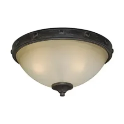 * Indoor Lighting|Budget Patriot Lighting® Lancaster Black Walnut 2-Light Flush Mount Ceiling Light