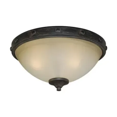 * Indoor Lighting|Budget Patriot Lighting® Lancaster Black Walnut 2-Light Flush Mount Ceiling Light