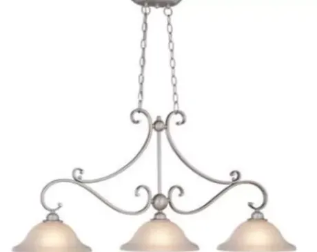 * Indoor Lighting|Budget Patriot Lighting® Monrovia Brushed Nickel 3-Light Island Light