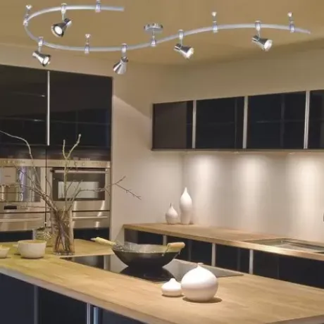 * Indoor Lighting|Budget Patriot Lighting® Sandra 5-Light Nickel Led Flexible Track Light