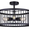 * Indoor Lighting|Budget Patriot Lighting® Tim Matte Black 6-Light Semi-Flush Mount Ceiling Light