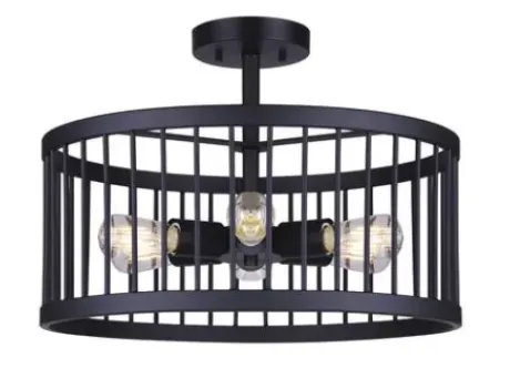 * Indoor Lighting|Budget Patriot Lighting® Tim Matte Black 6-Light Semi-Flush Mount Ceiling Light