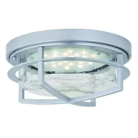 * Outdoor Lighting|Budget Patriot Lighting® Uptown Painted Satin Nickel Led Outdoor Flush Mount Ceiling Light
