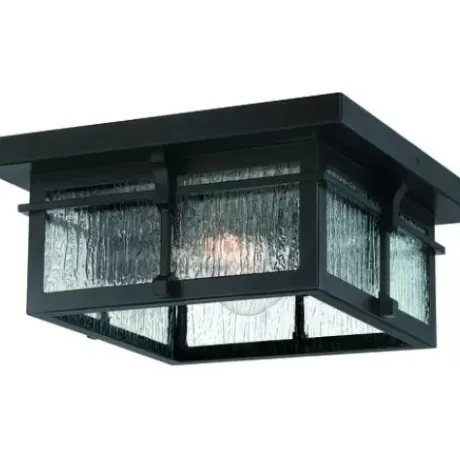 * Outdoor Lighting|Budget Patriot Lighting® Wren Matte Black 2-Light Outdoor Flush Mount Ceiling Light