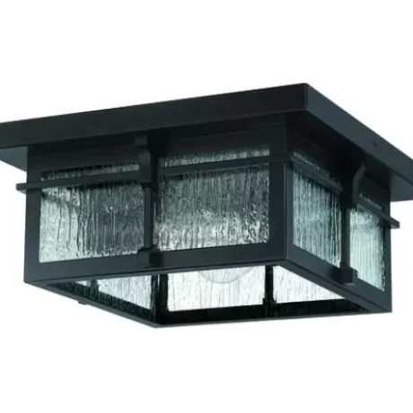 * Outdoor Lighting|Budget Patriot Lighting® Wren Matte Black 2-Light Outdoor Flush Mount Ceiling Light