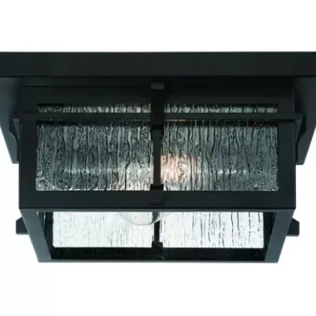 * Outdoor Lighting|Budget Patriot Lighting® Wren Matte Black 2-Light Outdoor Flush Mount Ceiling Light