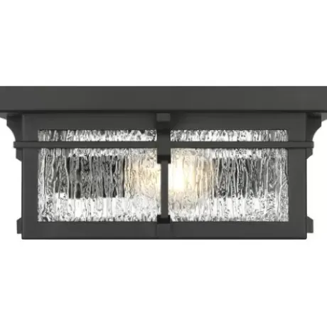 * Outdoor Lighting|Budget Patriot Lighting® Wren Matte Black 2-Light Outdoor Flush Mount Ceiling Light