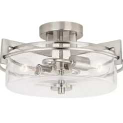* Indoor Lighting|Buy Patriot Lighting® Addison Satin Nickel Semi-Flush Mount Ceiling Light