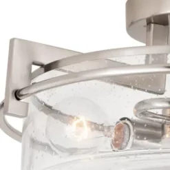 * Indoor Lighting|Buy Patriot Lighting® Addison Satin Nickel Semi-Flush Mount Ceiling Light