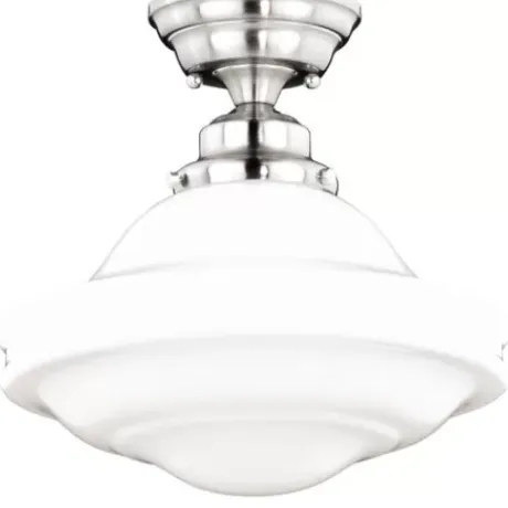 * Indoor Lighting|Buy Patriot Lighting® Huntley Satin Nickel Semi-Flush Mount Ceiling Light