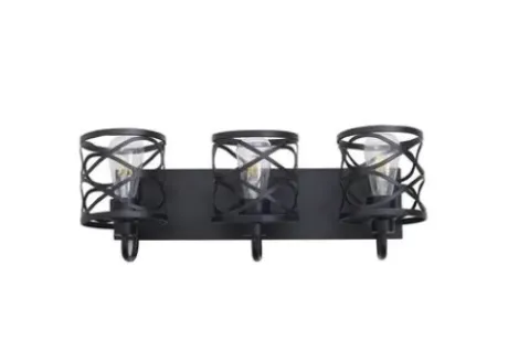 * Indoor Lighting|Buy Patriot Lighting® Phinny Matte Black 3-Light Vanity Light