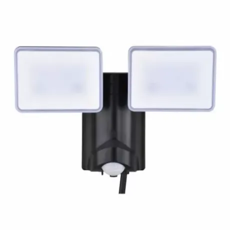 * Outdoor Lighting|Cheap Patriot Lighting® Black Led Dual Head Plug-In Motion Sensor Outdoor Security Flood Light