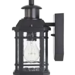 * Outdoor Lighting|Cheap Patriot Lighting® Dualux Elizabeth Ii Textured Black Motion Sensor Outdoor Security Wall Light