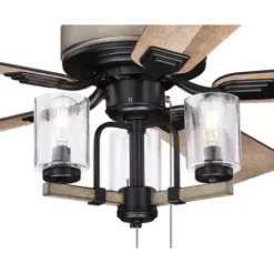 * Ceiling Fans|Cheap Patriot Lighting® Elegant Home Brooklyn 52″ Black With Faux Wood Indoor Led Ceiling Fan