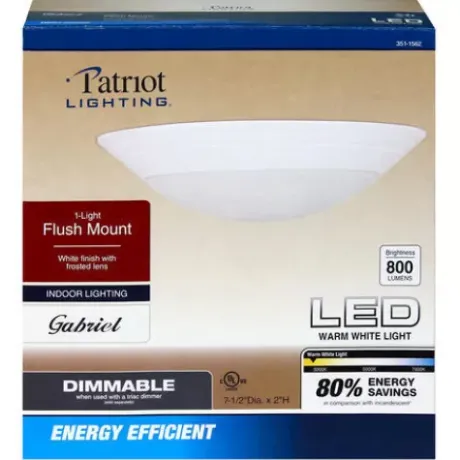 * Indoor Lighting|Cheap Patriot Lighting® Gabriel White Integrated Led Flush Mount Ceiling Light