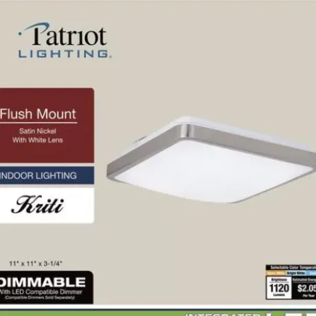 * Indoor Lighting|Cheap Patriot Lighting® Kriti Satin Nickel Integrated Led Flush Mount Ceiling Light
