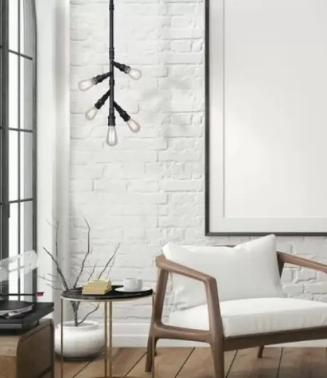 * Indoor Lighting|Cheap Patriot Lighting® Tullio Matte Black 5-Light Pendant