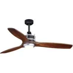 * Ceiling Fans|Cheapest Patriot Lighting® Matrix 52″ Matte Black & Brushed Silver Indoor/Outdoor Led Ceiling Fan