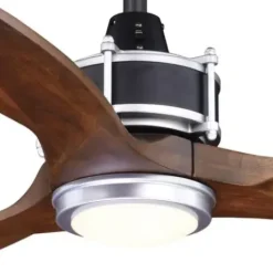 * Ceiling Fans|Cheapest Patriot Lighting® Matrix 52″ Matte Black & Brushed Silver Indoor/Outdoor Led Ceiling Fan