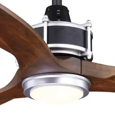* Ceiling Fans|Cheapest Patriot Lighting® Matrix 52″ Matte Black & Brushed Silver Indoor/Outdoor Led Ceiling Fan