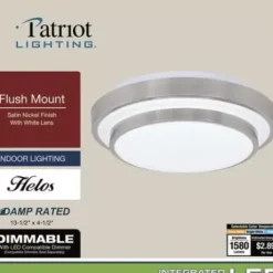 * Indoor Lighting|Cheapest Patriot Lighting® Helos Satin Nickel Led Flush Mount Ceiling Light