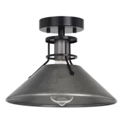 * Indoor Lighting|Cheapest Patriot Lighting® Ashtyn Matte Black & Charcoal Patina 1-Light Semi-Flush Mount Ceiling Light