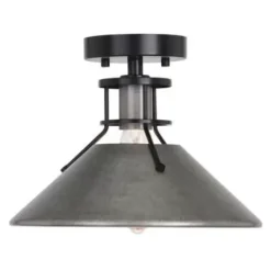 * Indoor Lighting|Cheapest Patriot Lighting® Ashtyn Matte Black & Charcoal Patina 1-Light Semi-Flush Mount Ceiling Light