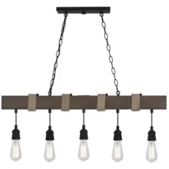* Indoor Lighting|Cheapest Patriot Lighting® Joyce Natural Wood And Black 5-Light Island Light