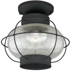 * Outdoor Lighting|Cheapest Patriot Lighting® Chatham Textured Black Outdoor Flush Mount Light