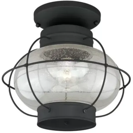 * Outdoor Lighting|Cheapest Patriot Lighting® Chatham Textured Black Outdoor Flush Mount Light