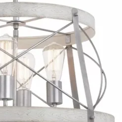 * Indoor Lighting|Coupon Patriot Lighting® Bea White Wash Faux Wood And Galvanized 4-Light Pendant