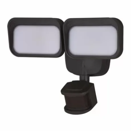 * Outdoor Lighting|Coupon Patriot Lighting® Dualux Bronze Led Dual Head Motion Sensor Outdoor Security Flood Light
