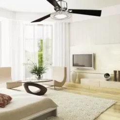 * Ceiling Fans|Coupon Patriot Lighting® Elegant Home Crescent 52″ Brushed Nickel Indoor Led Ceiling Fan