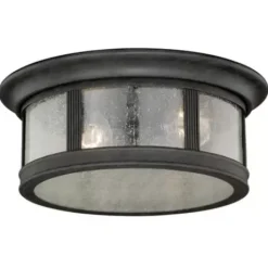 * Outdoor Lighting|Coupon Patriot Lighting® Hanover Brushed Iron 2-Light Outdoor Flush Mount Light