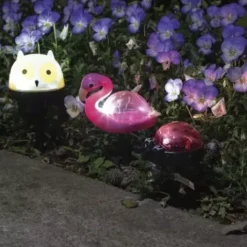 * Outdoor Lighting|Coupon Patriot Lighting® Solar Integrated Led Flamingo/Ladybug/Owl Landscape Light – Assorted