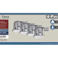 * Indoor Lighting|Deals Patriot Lighting® 6″ Remodel Recessed Light Housing With Baffle Trim – 4 Pack
