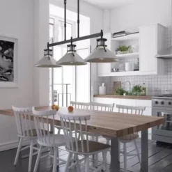 * Indoor Lighting|Deals Patriot Lighting® Ashtyn Matte Black & Charcoal Patina 3-Light Island Light
