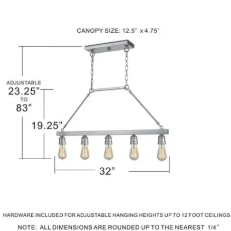 * Indoor Lighting|Deals Patriot Lighting® Beaman Brushed Nickel 5 Light Island Light