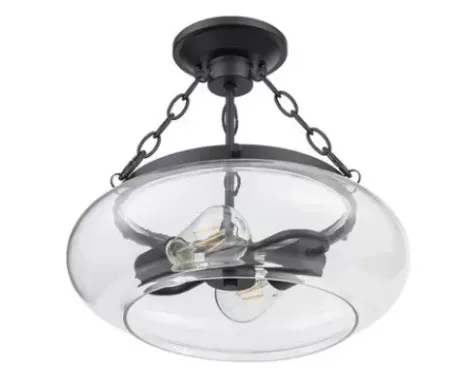 * Indoor Lighting|Deals Patriot Lighting® Harlee Matte Black 2-Light Semi-Flush Mount Ceiling Light