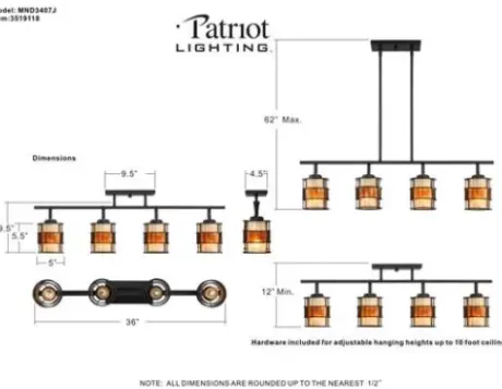 * Indoor Lighting|Deals Patriot Lighting® Lorenzo Bronze 4 Light Island Light