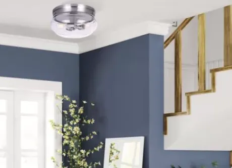 * Indoor Lighting|Deals Patriot Lighting® Talan Brushed Nickel 3-Light Flush Mount Ceiling Light