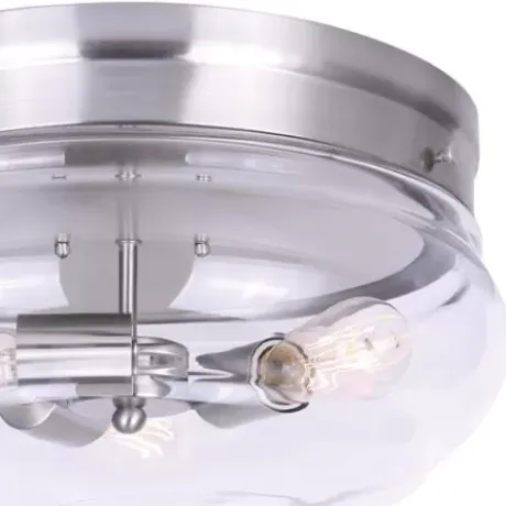 * Indoor Lighting|Deals Patriot Lighting® Talan Brushed Nickel 3-Light Flush Mount Ceiling Light