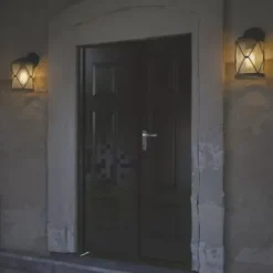 * Outdoor Lighting|Discount Patriot Lighting® Elegant Home Bodhi Black & Replica Wood Outdoor Wall Light
