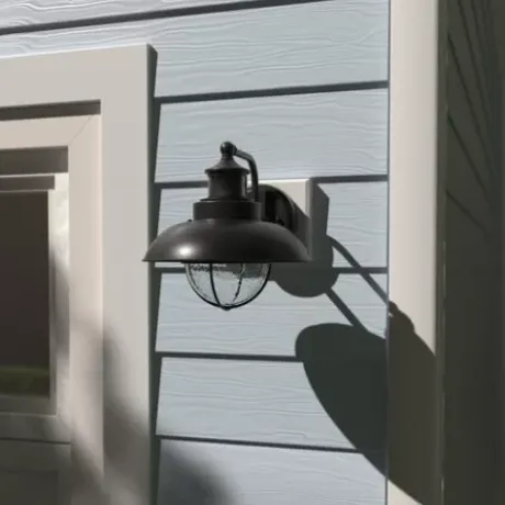 * Outdoor Lighting|Discount Patriot Lighting® Dualux® Harwich Textured Black Outdoor Wall Light